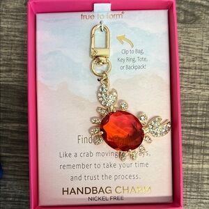 Crab Bag Charm Sparkling Crystal Accents ✨🦀